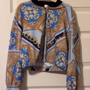 Elegant Blue and Gold Girl's Jacket